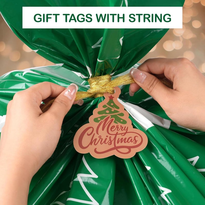Sofier Large Christmas Gift Bags 36"x56" Holiday Gift Wrap 2pcs Jumbo Christmas Bag for Gifts Giant Sacks for Presents Big Xmas Plastic Gifts Bags (snowflake/waves) - Image 4